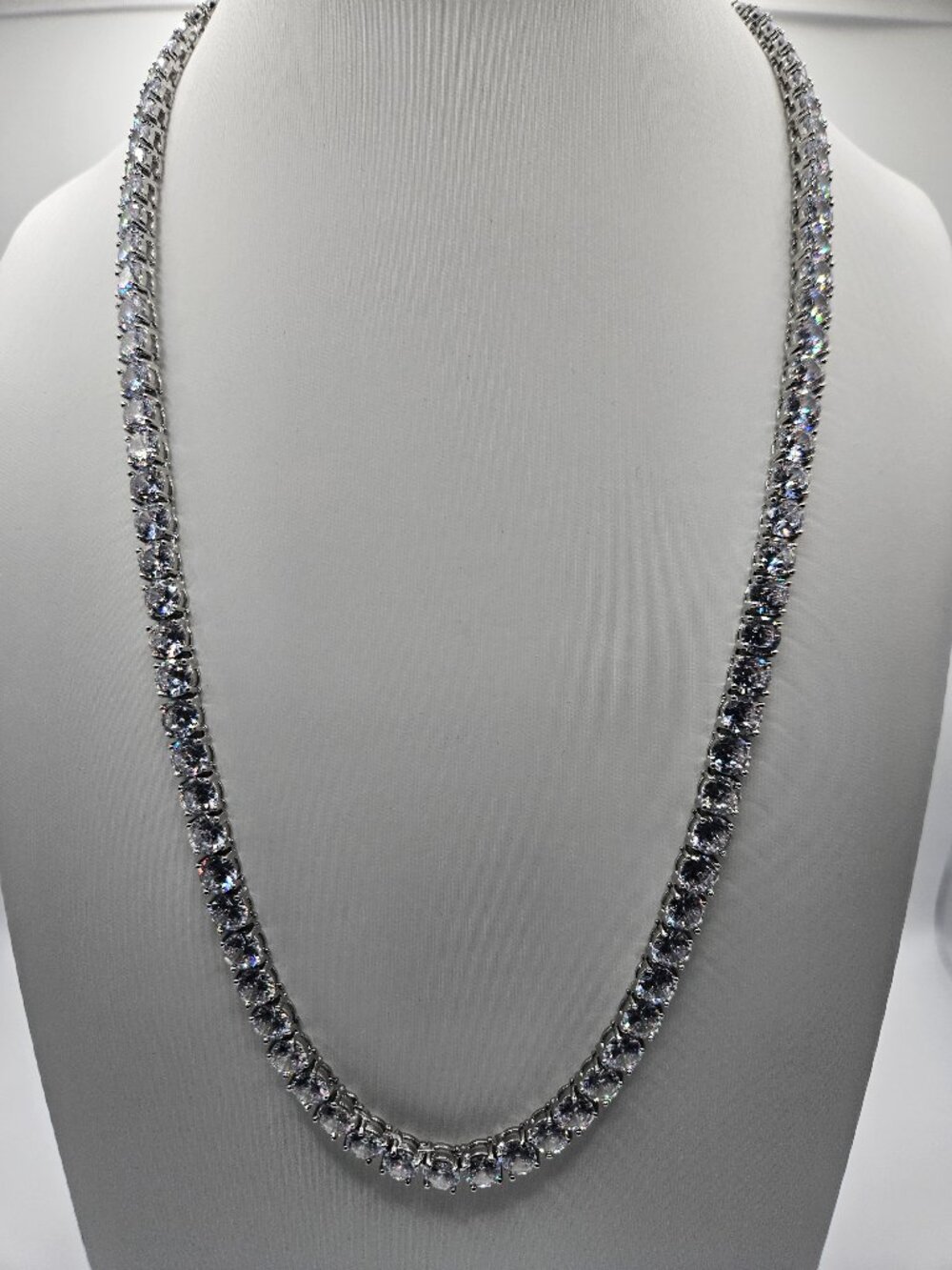 Heavy 6.41mm 24" .925 Sterling Silver Tennis Chain - 60g CZ